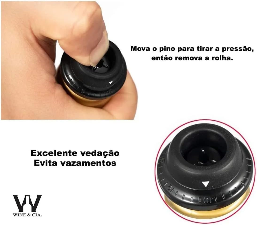 Kit Pump Vinho Em Casa - 2 Rolhas