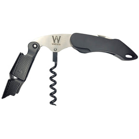 Abridor de vinho profissional sommelier em aço 304 Preto ABS