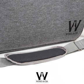 Mala Com Espuma Protetora Melhor Cia - Cinza 6 garrafas