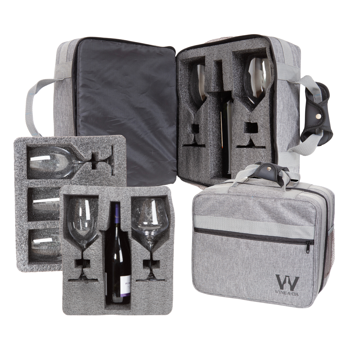 Mala Com Espuma Protetora EZ Trip Para Garrafas e/ou Taças