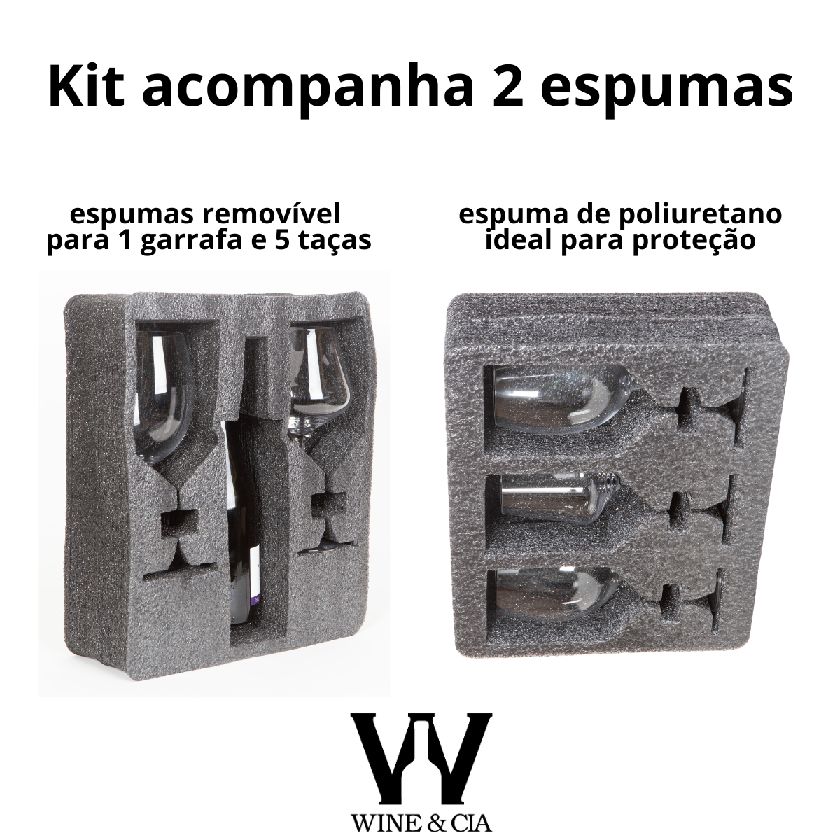 Mala Com Espuma Protetora EZ Trip Para Garrafas e/ou Taças