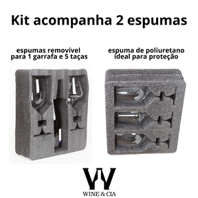 Mala Com Espuma Protetora EZ Trip Para Garrafas e/ou Taças
