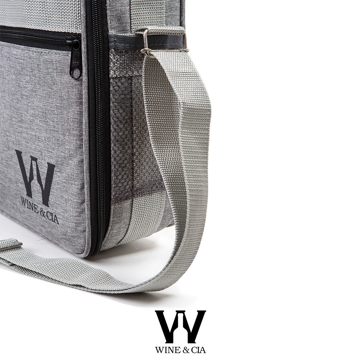 Mala Com Espuma Protetora Melhor Cia - Cinza 6 garrafas