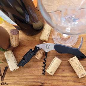 Abridor de vinho profissional sommelier em aço 304 Preto ABS