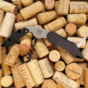 Abridor de vinho profissional sommelier em aço 304 Preto ABS
