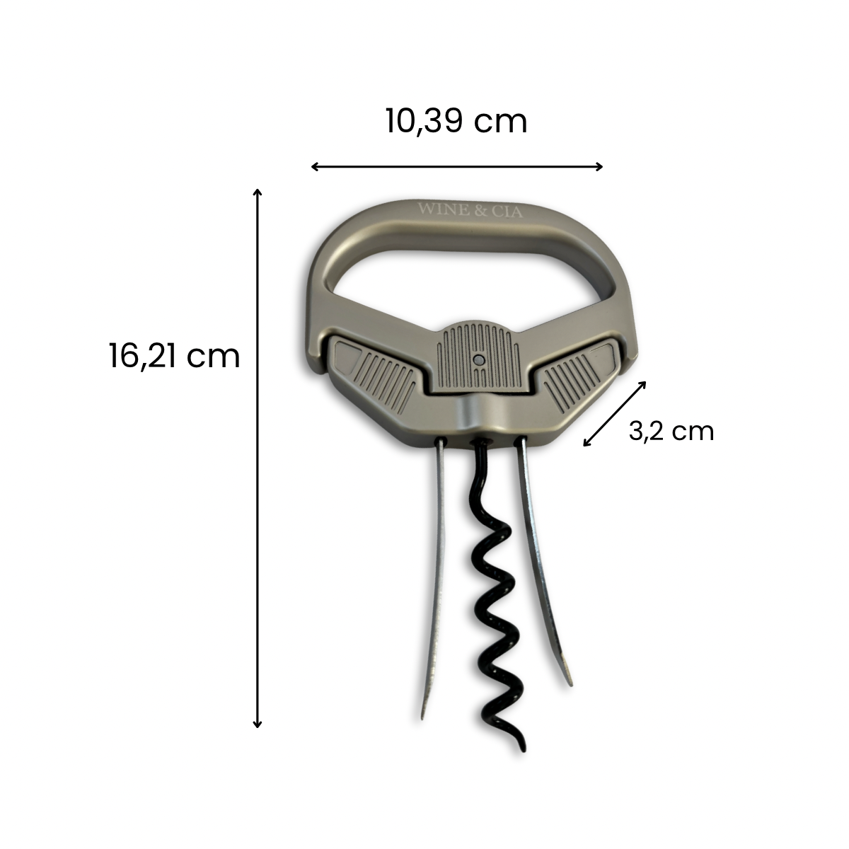 Abridor De Vinho Para Rolhas e Garrafas Antigas Com 2 Lâminas e Rosca