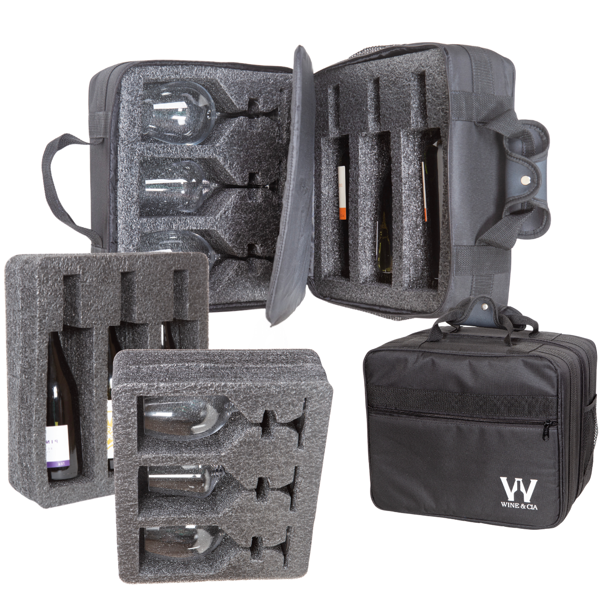 Mala Com Espuma Protetora EZ Trip Para Garrafas e/ou Taças