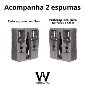 Mala Com Espuma Protetora EZ Trip Para Garrafas e/ou Taças