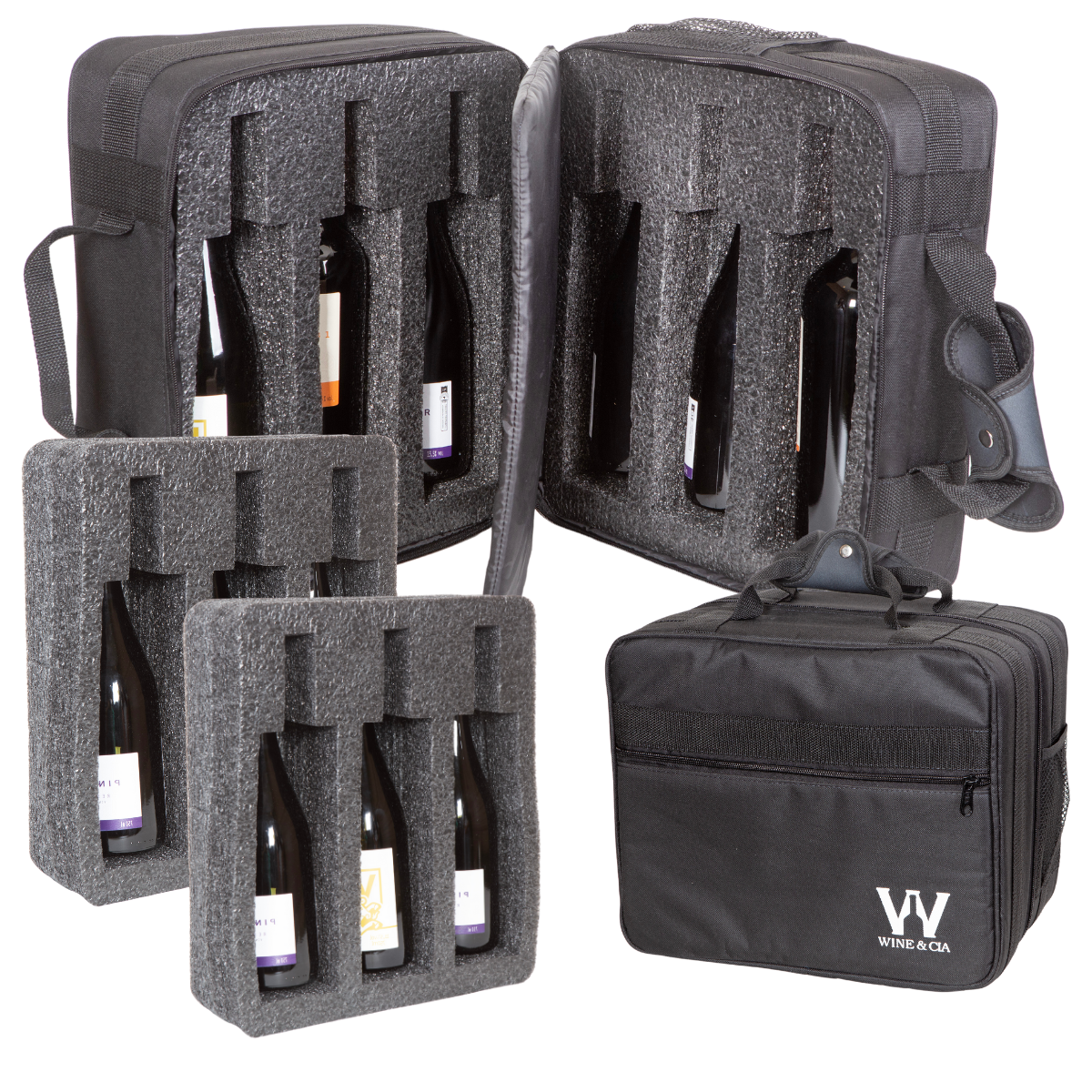 Mala Com Espuma Protetora EZ Trip Para Garrafas e/ou Taças