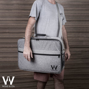 Mala Com Espuma Protetora Melhor Cia - Cinza 6 garrafas