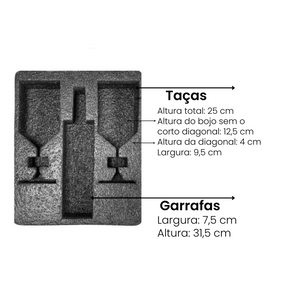 Mala Com Espuma Protetora EZ Trip Para Garrafas e/ou Taças