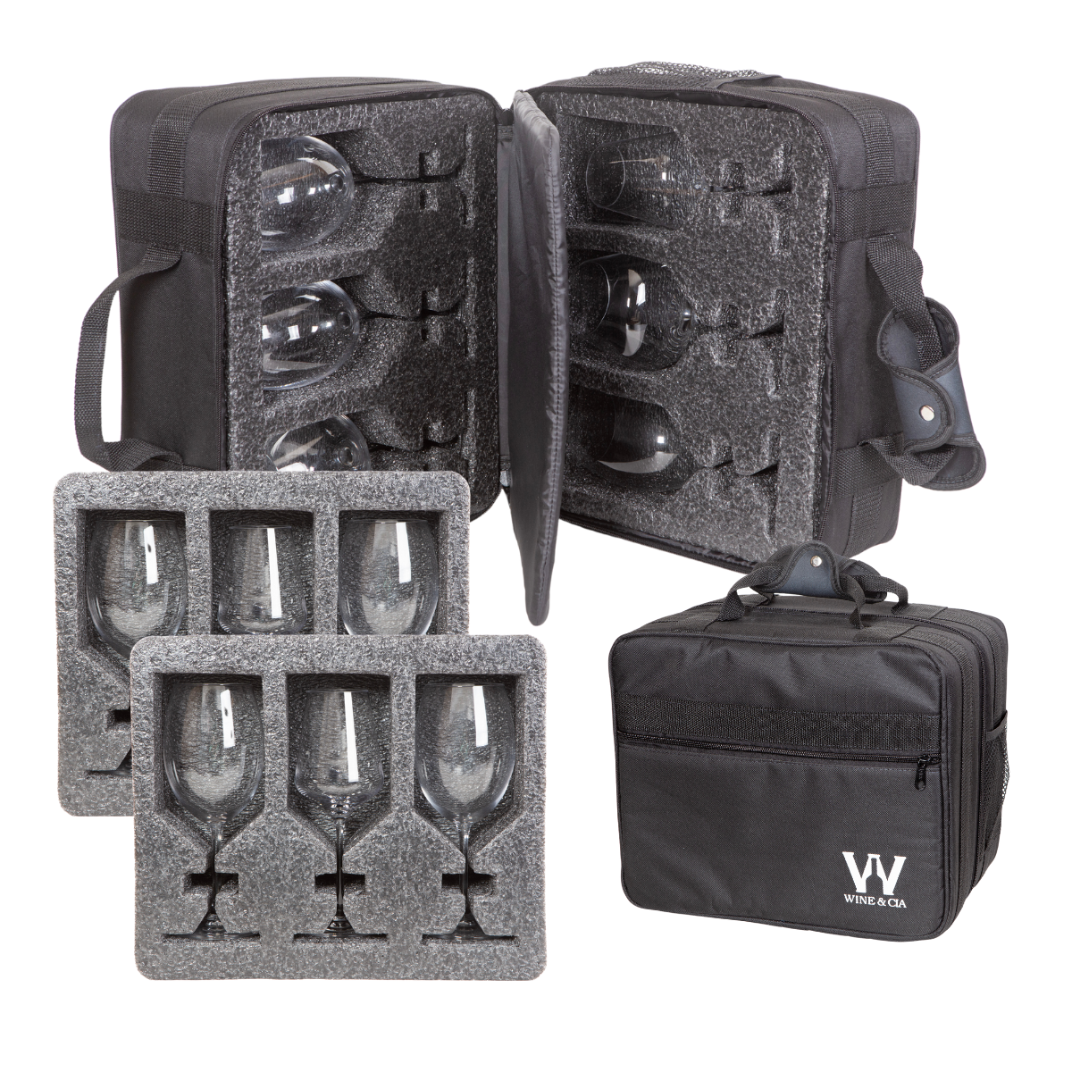 Mala Com Espuma Protetora EZ Trip Para Garrafas e/ou Taças