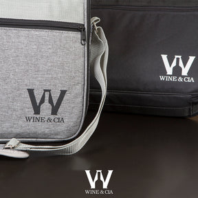 Mala Com Espuma Protetora Melhor Cia - Cinza 6 garrafas