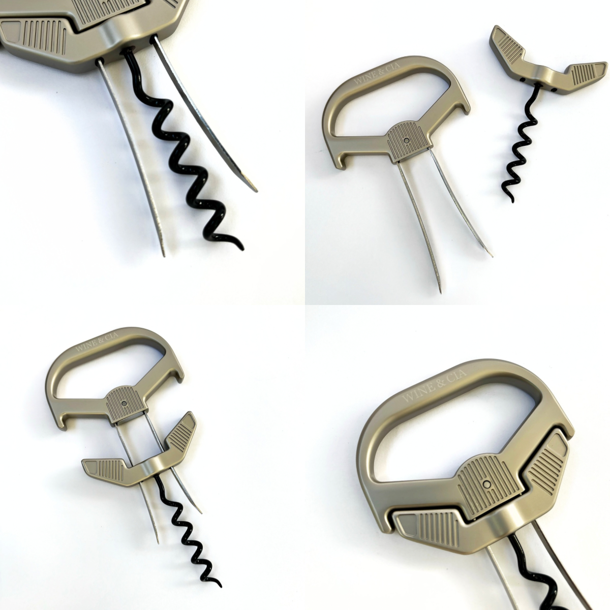 Abridor De Vinho Para Rolhas e Garrafas Antigas Com 2 Lâminas e Rosca