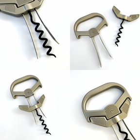 Abridor De Vinho Para Rolhas e Garrafas Antigas Com 2 Lâminas e Rosca