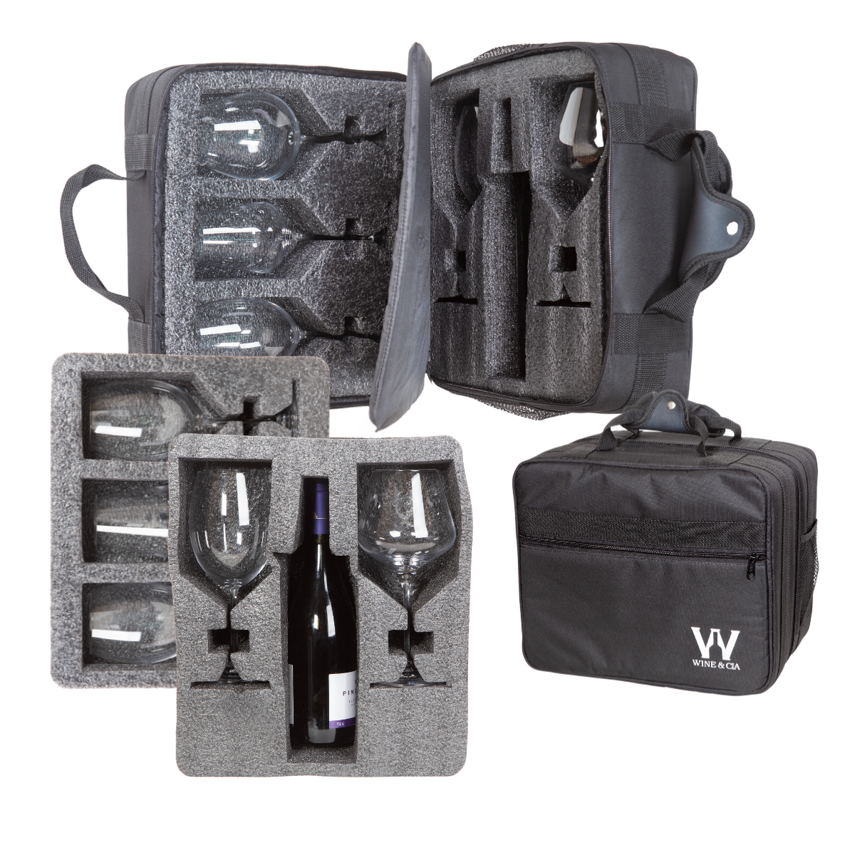 Mala Com Espuma Protetora EZ Trip Para Garrafas e/ou Taças