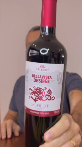 Vinho Fino Tinto Seco Bueno Bellavista Desirée Merlot 2022 + Wine Skin