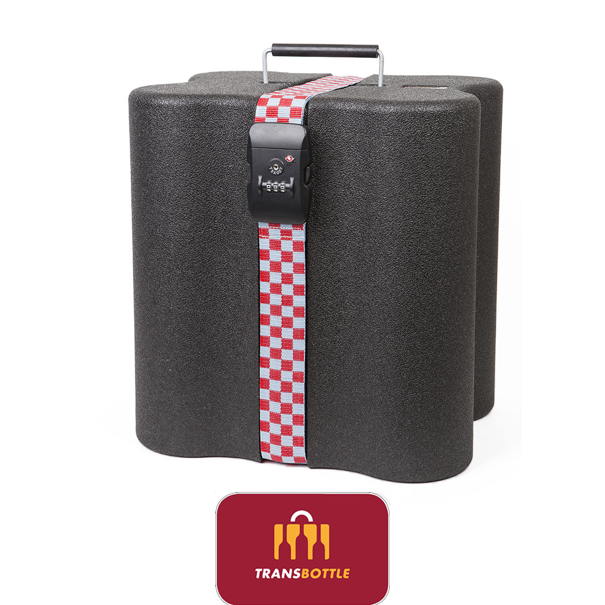 Transbottle Premium Case Para 6 Garrafas + Cadeado Safe Belt Vermelho