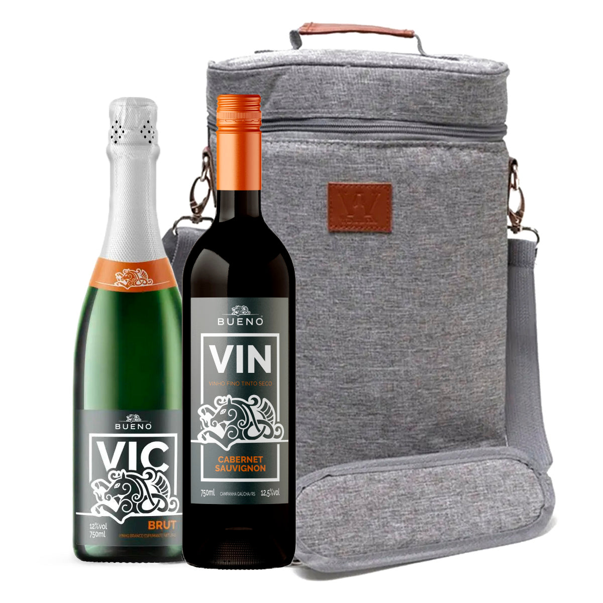 Bolsa Térmica Pinot Gris 2 Garrafas +2 Garrafas de Vinho Selecinados