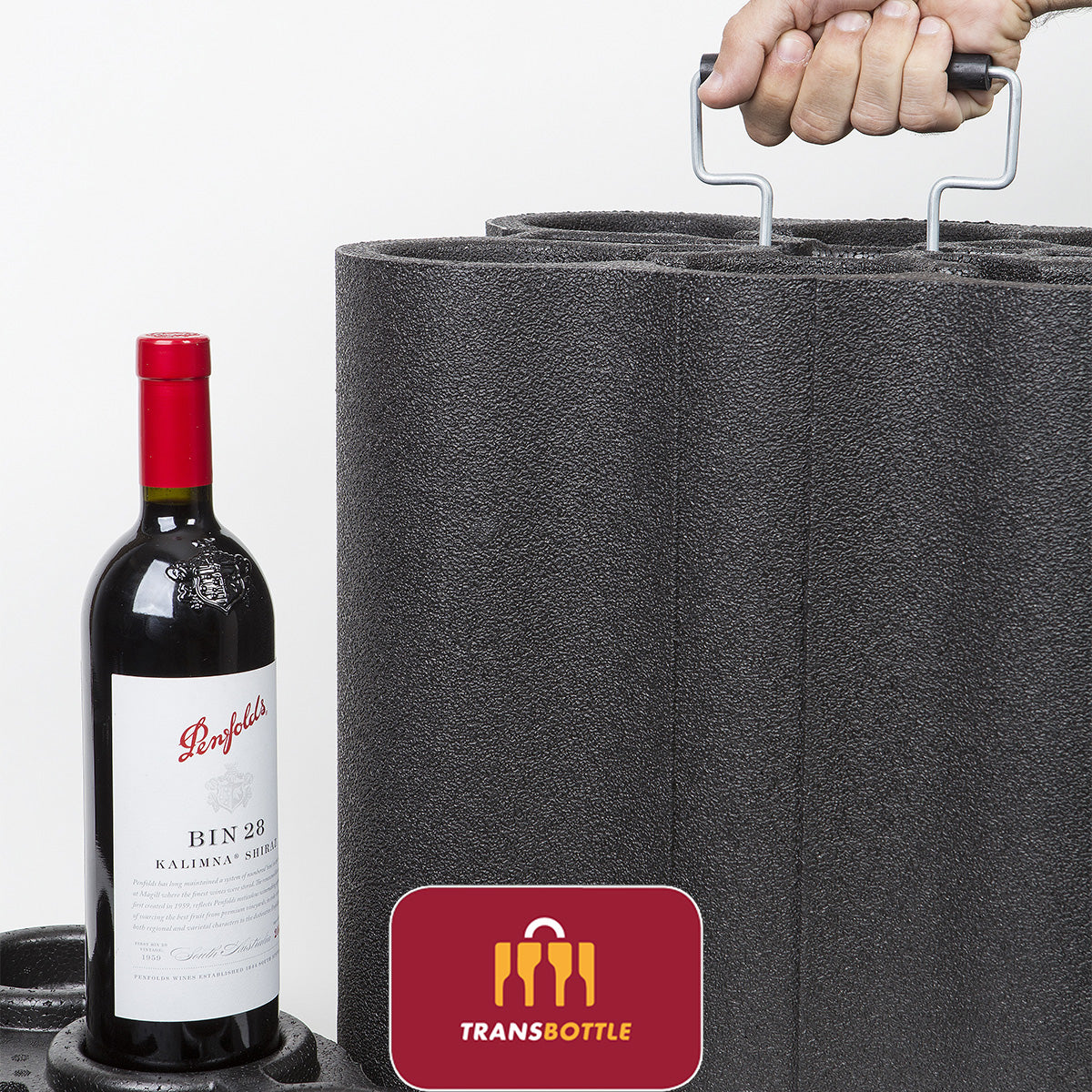 Transbottle Premium Case Para 6 Garrafas + Cadeado Safe Belt Vermelho