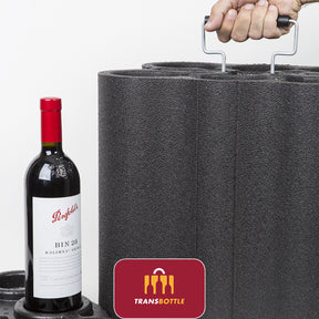 Transbottle Premium Case Para 6 Garrafas + Cadeado Safe Belt Vermelho