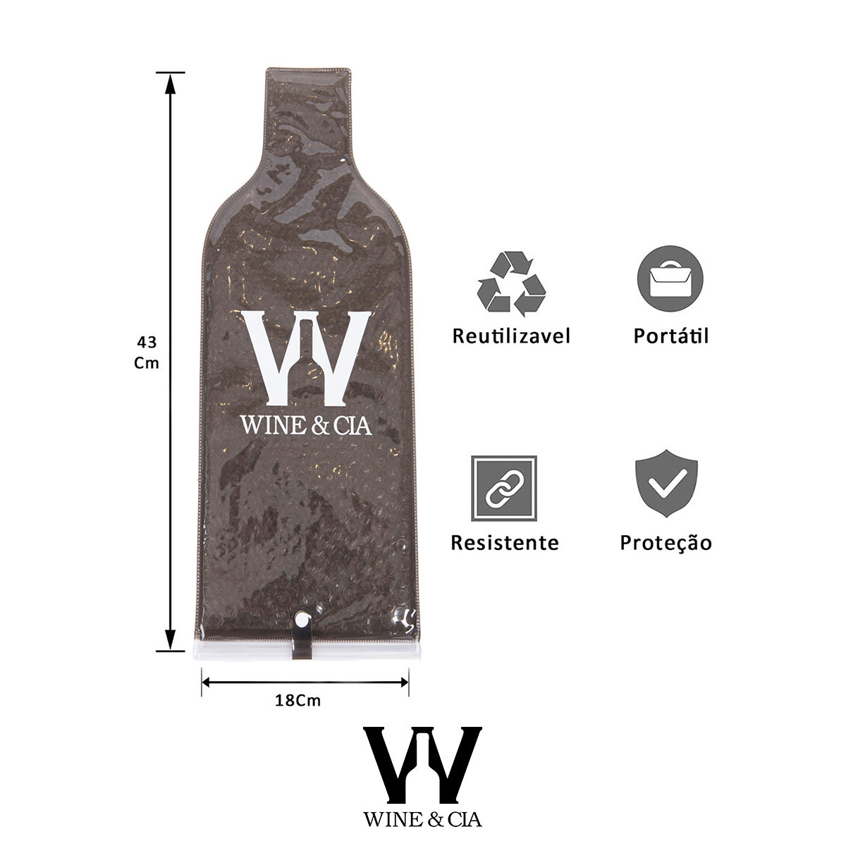 Wine Skins Fume Para Transporte de Garrafas de Vinho Em Segurança