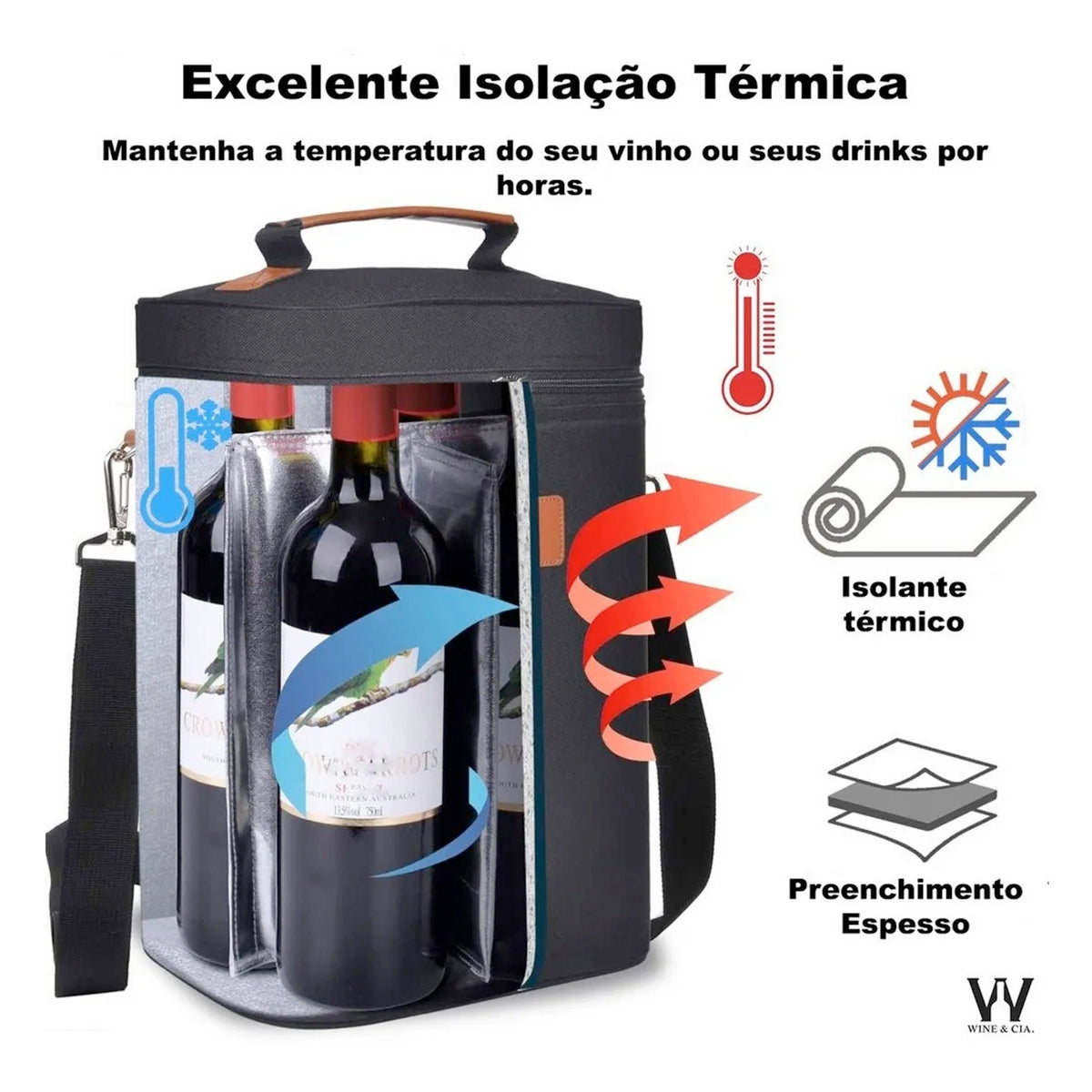 Bolsa Térmica Grand Noir - 4 Garrafas